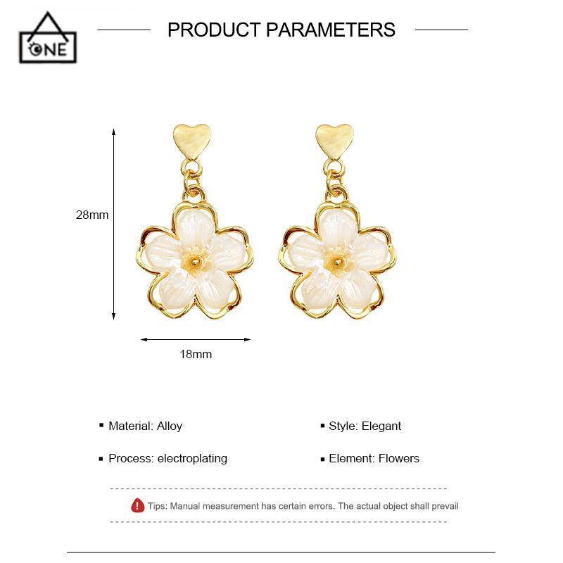 COD❤️Anting Stud Kristal Bunga Bahan Akrilik Fashion Korea Gaya Untuk Wanita-A.one