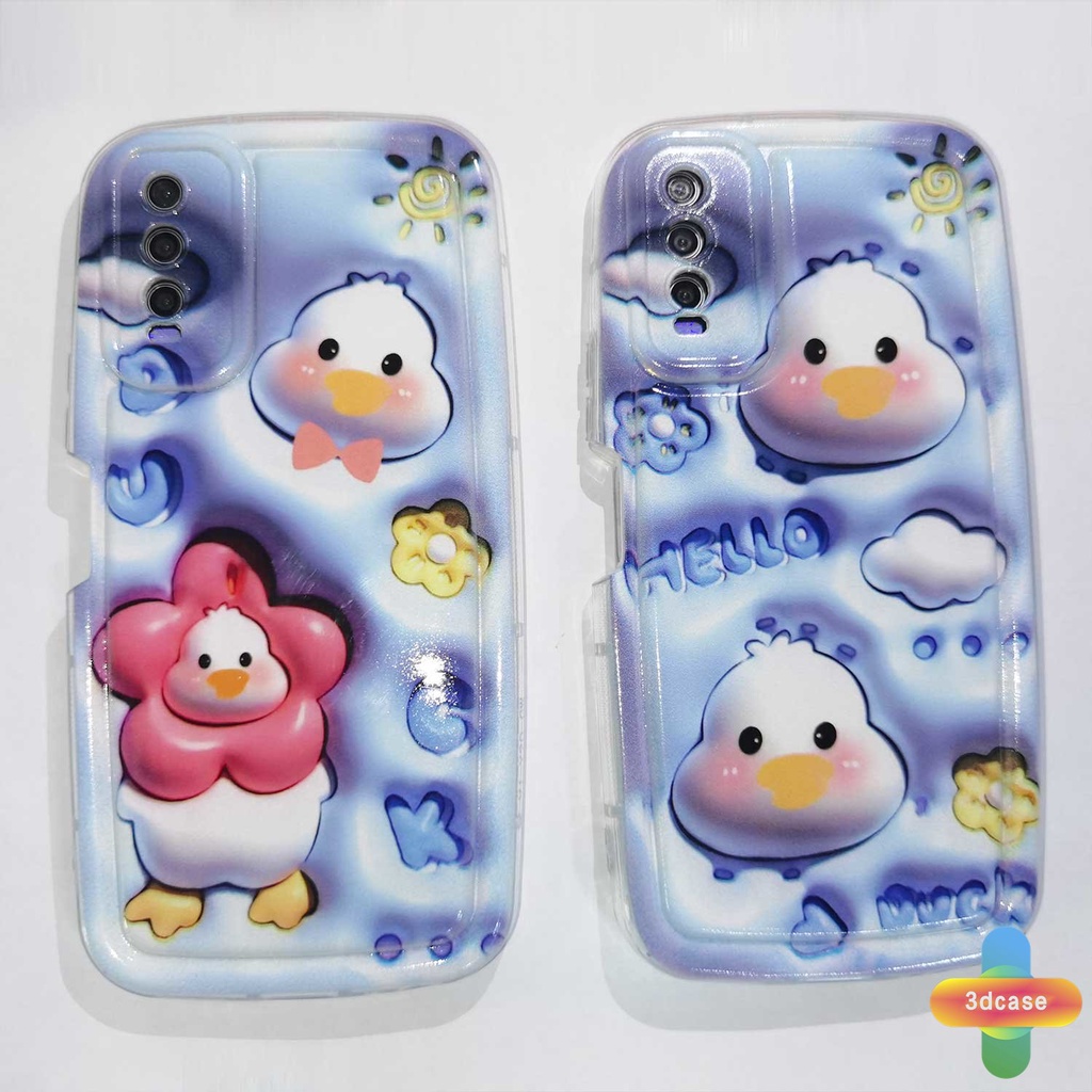 Soft Case VIVO Y35 Y15S Y15C Y22 Y22S Y91C Y21 2021 Y21A Y21T Y12S Y16 Y12 Y20 Y30 Y02 Y21S Y20S Y12i Y3S Y33T Y21E Y21G Y15A Y01 Y01A Y91 Y30i Y93 Y95 Y15 Y17 Y50 Y53S Y51 2020 Y51A Y10 Y33S Y1S Cute Duck Soft Airbag Soap Case