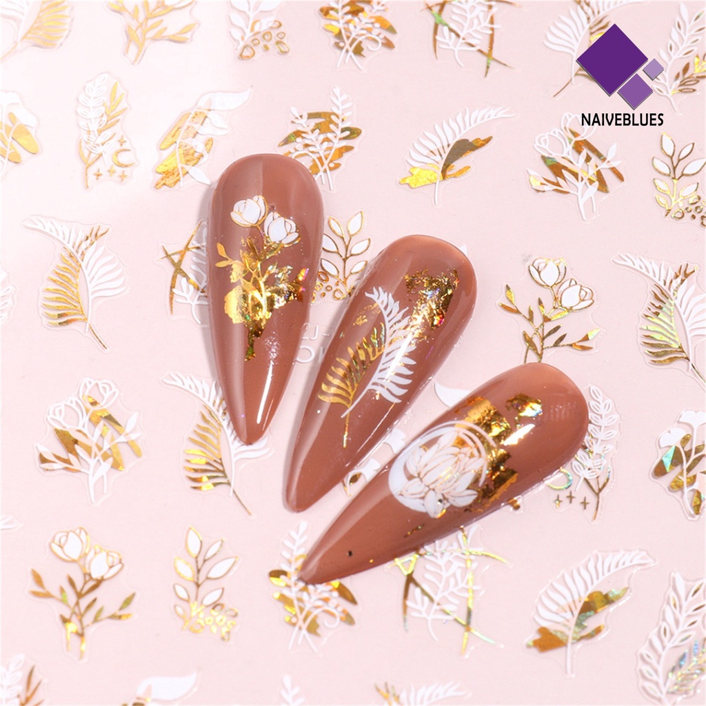 [naiveblues] Stiker Nail Art Mudah Di Aplikasikan Stiker Manicure Ultra Tipis Multi Gaya Untuk