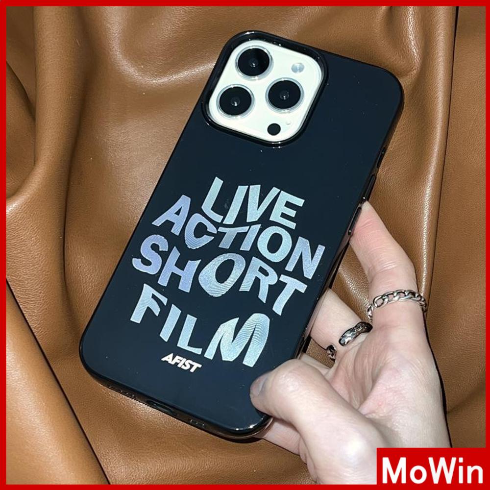 For iPhone 14 Pro Max iPhone Case Black Glossy TPU Soft Case Shockproof Protection Camera Simple Slogan Compatible with iPhone 13 Pro max 12 Pro Max 11 xr xs max 7Plus 8Plus