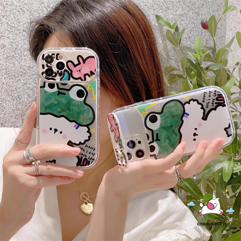 Casing Untuk Vivo Y15 Y12i Y20 Y11 Y17 Y91C Y20s G Y20i Y12s Y1S Y12 Y11s Y12A Y30G Y20A Y20G Kartun Hewan Beruang Lucu Kodok Kelinci Anjing Kreatif Flip Make Up Cermin Ponsel Soft Case