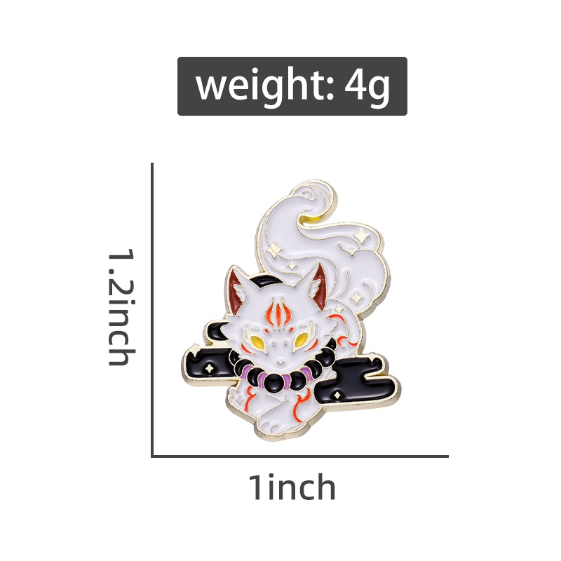 Lucu Mitos Hewan Inugami Enamel Pin Kawaii Anjing Logam Bros Lencana Kerah Pin Kartun Lencana Perhiasan Hadiah