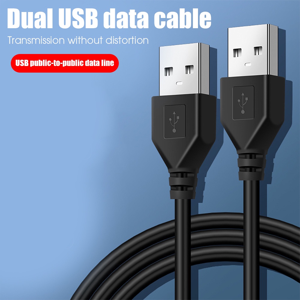 0.5/1/1.5m Dual-ended USB Male-to-Male Kabel Data/Kabel Sambungan Peralatan 3C/adaptor/kabel Pengisian Transfer Data/Aksesoris Komputer