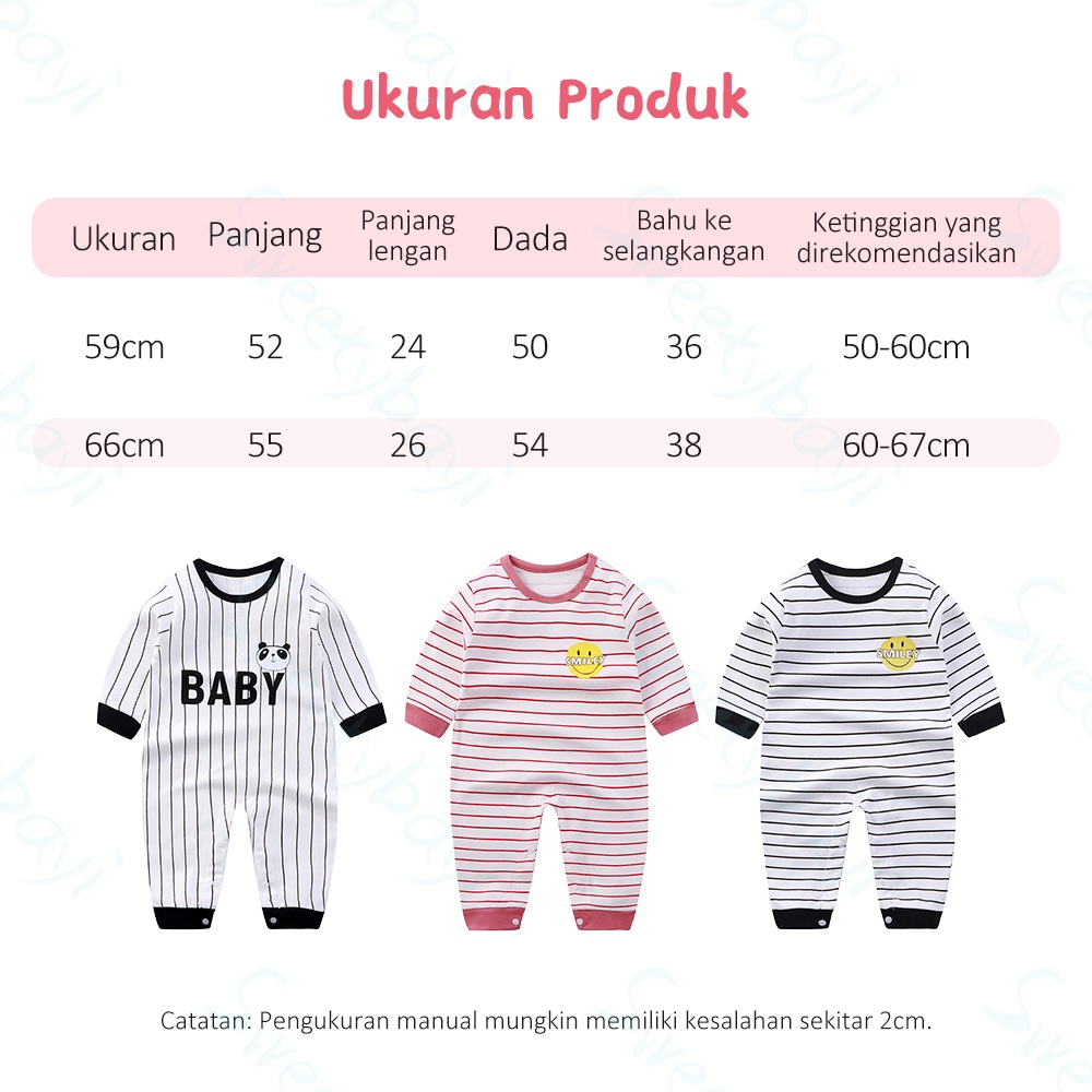 Sweetybayi Sleepsuit romper Bayi kartun Jumper lengan panjang bayi Baby jumpsuit lucu