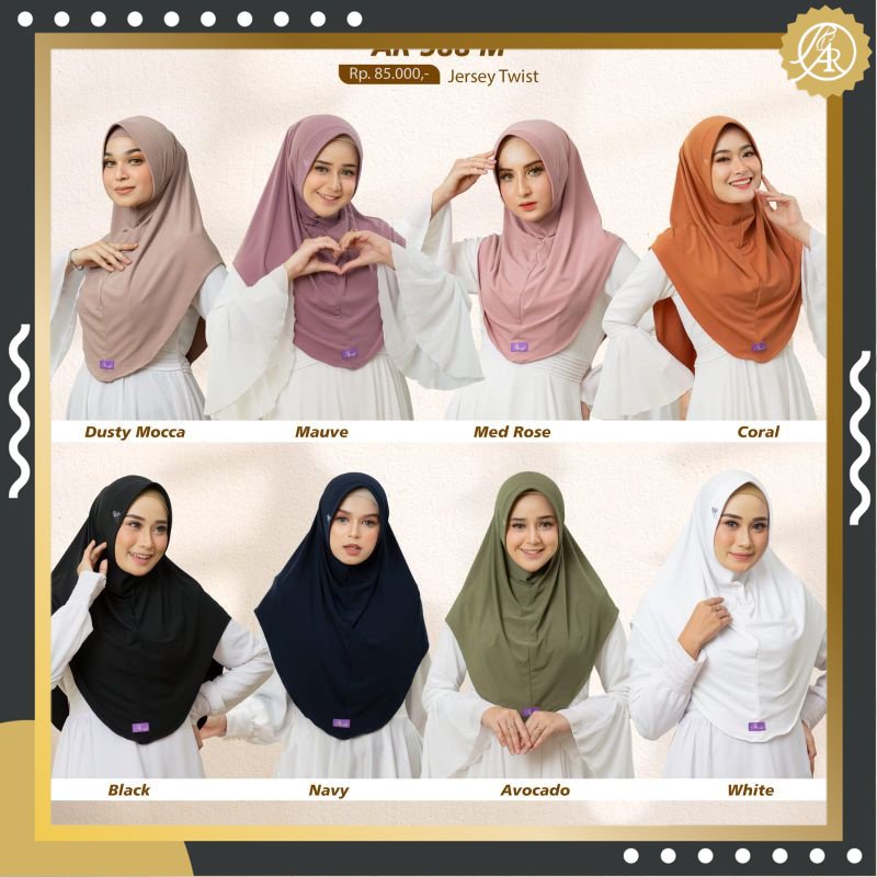 Hijab Remaja Instan Terbaru Kekinian AR 588 M by Hijab Arrafi Bahan Adem Nyaman