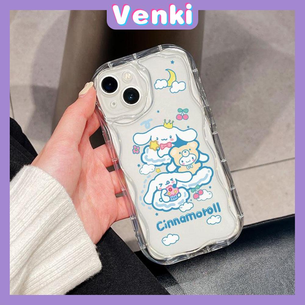 VENKI - For iPhone 11 iPhone Case 3D Curved Edge Wave Clear Case TPU Airbag Shockproof Camera Cover Cute Cartoon Compatible with iPhone 14 13 Pro max 12 Pro Max xr xs max 7 Plus 8