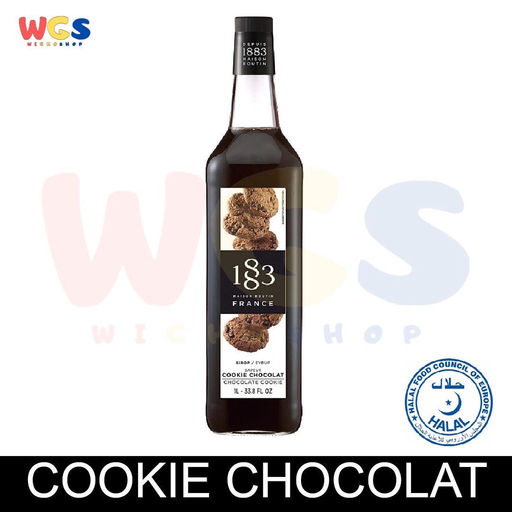 Syrup 1883 Maison Routin France Cookie Chocolate Flavor 33.8fl oz 1ltr