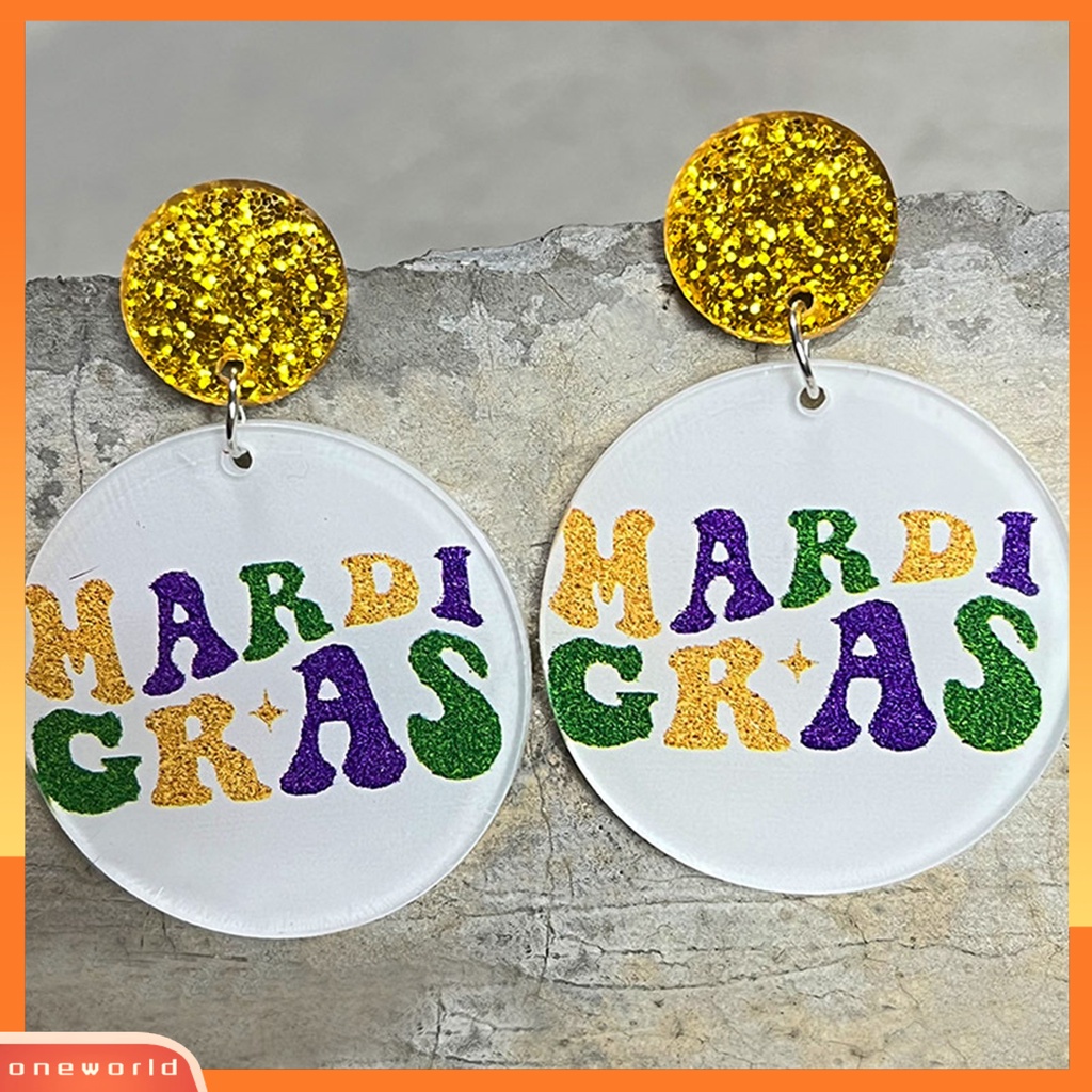 [ONE] 1pasang Anting Kait Warna-Warni Glitter Teardrop Merayakan Festival Hollow Penutup Mata Menjuntai Anting Perlengkapan Karnaval