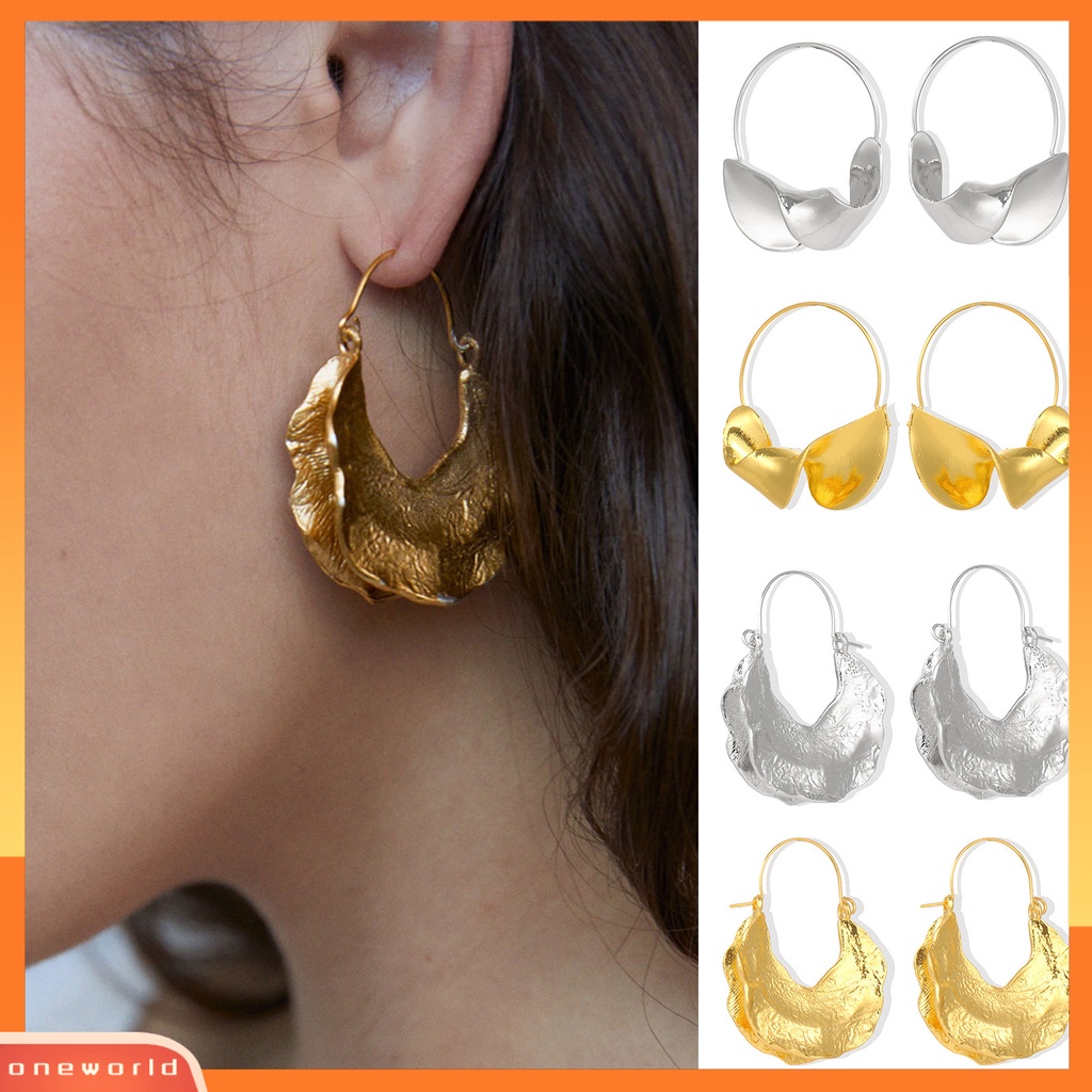 [EONE] 1pasang Anting Pernyataan Retro Punk Tetesan Air Logam Berat Mewah Warna Emas Perak Drop Earrings Perhiasan Fashion