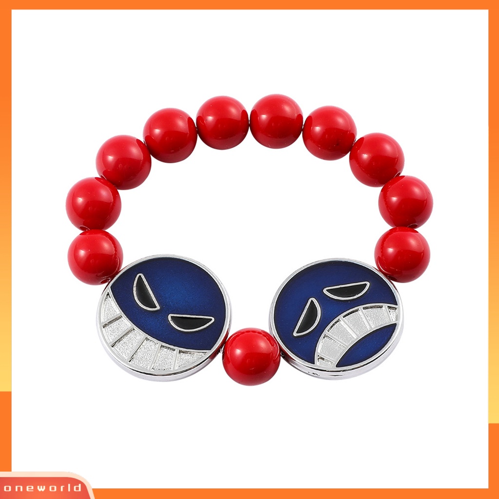 [EONE] Pria Gelang Tersenyum Menangis Wajah Pesona Manik-Manik Merah Elastis Keren Kepribadian Hadiah Adjustable Karakter Anime Cosplay Kalung Aksesoris Pakaian