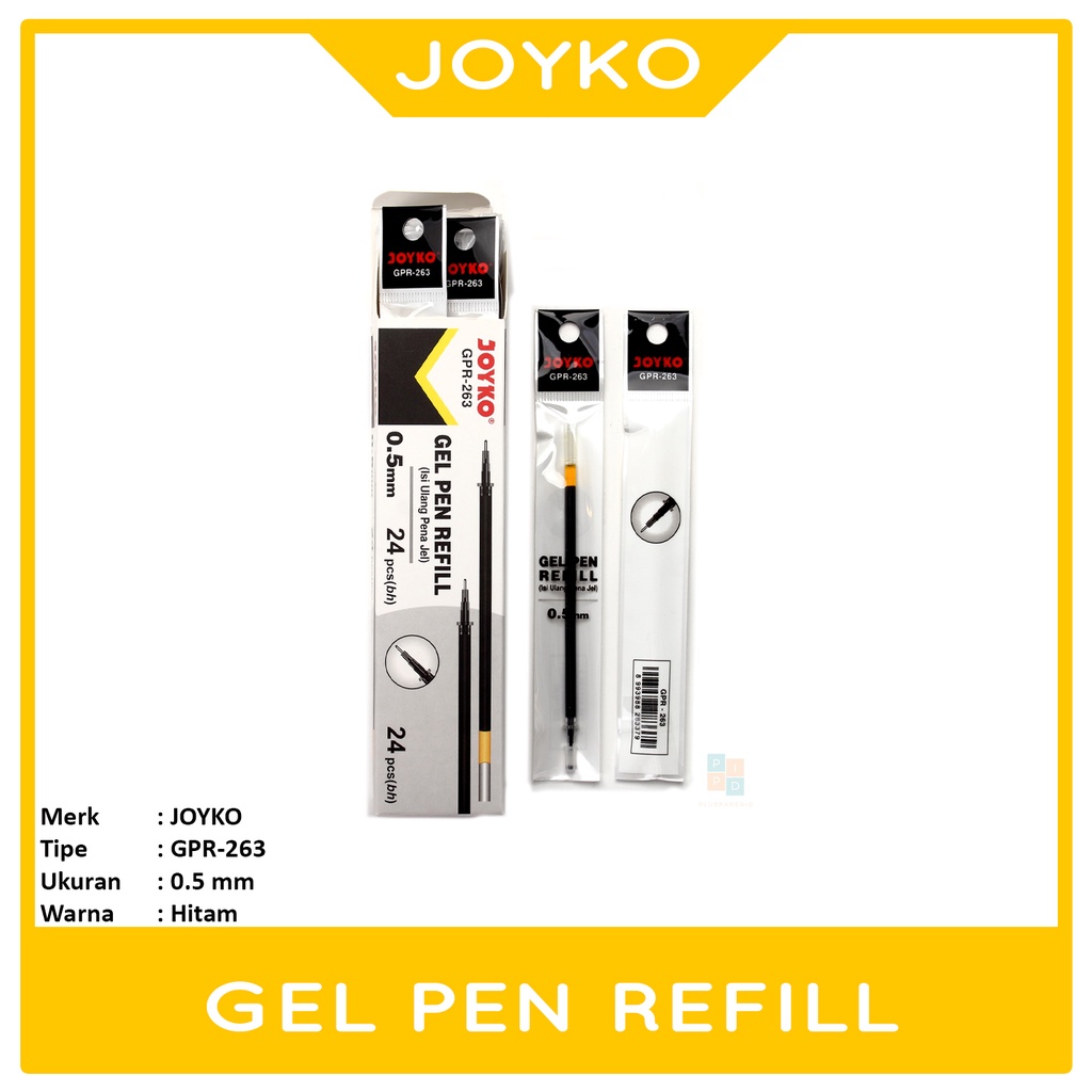 

JOYKO - REfill Gel Pen GPR-263 For JK-100NT 0.5mm Hitam - Pcs