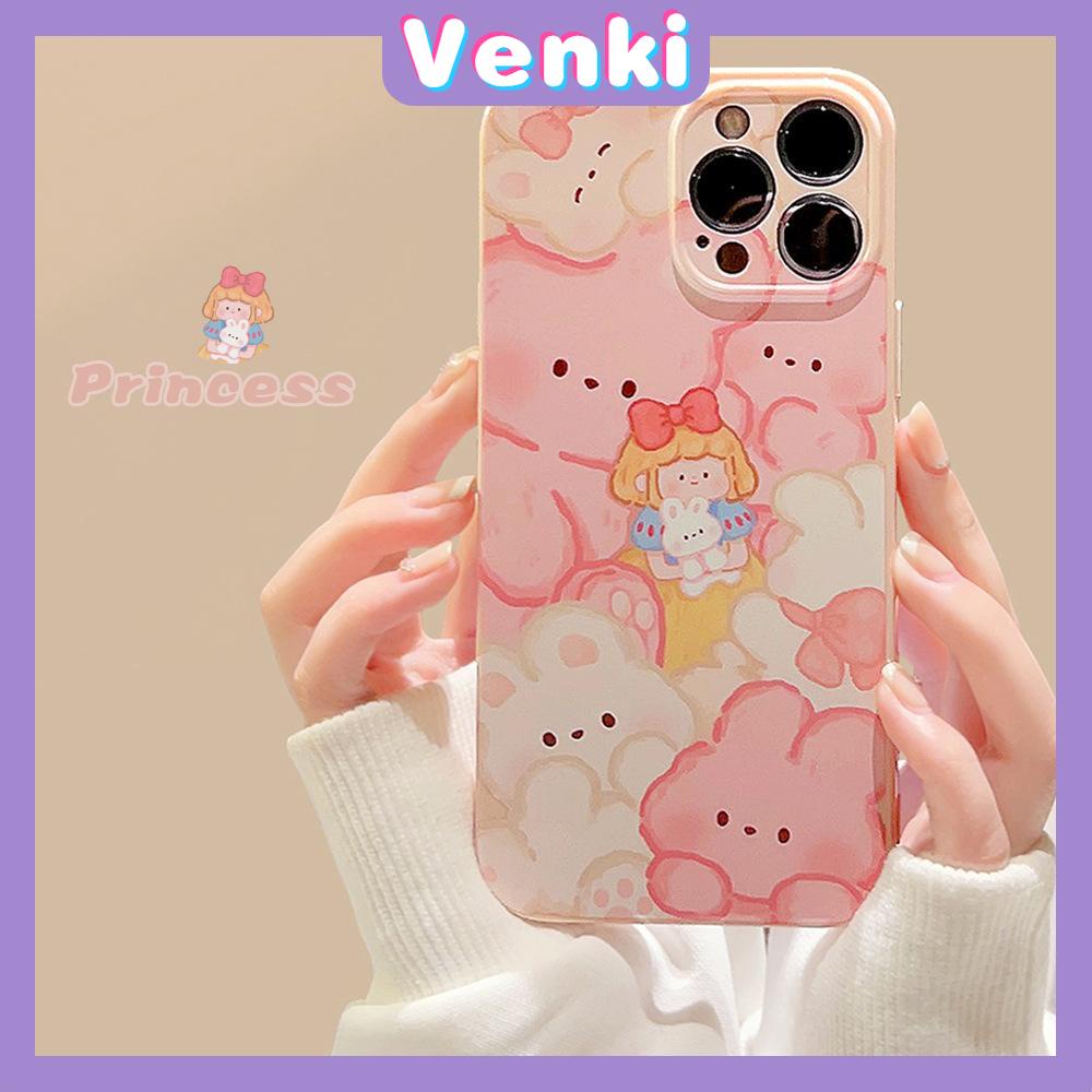VENKI - For iPhone 11 iPhone Case Cream Glossy Soft Case TPU Shockproof Camera Cover Protection Cute Bear Compatible with iPhone 14 13 Pro max 12 Pro Max xr xs max 7Plus 8Plus