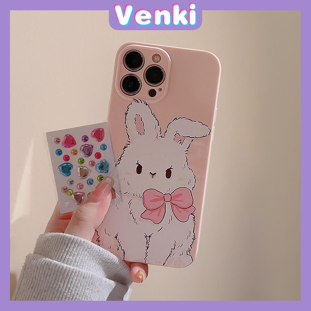 VENKI - For iPhone 11 iPhone Case Cream Glossy Soft Case TPU Shockproof Camera Cover Protection Cute Bunny Compatible with iPhone 14 13 Pro max 12 Pro Max xr xs max 7Plus 8Plus