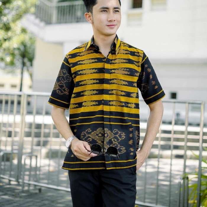 kemeja tenun troso/kemeja tenun pria murah/baju tenun pria original