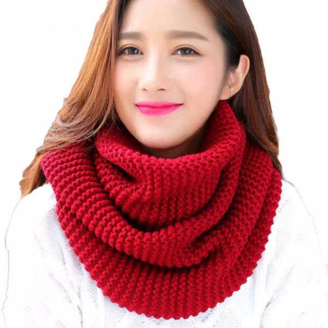 WOMAN WINTER NECK INFINITY SCARF SHAWL SYAL LEHER WANITA MUSIM DINGIN GUGUR