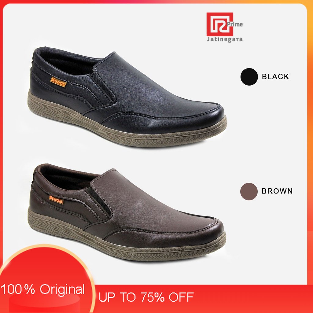 Mascotte SWALEY Sepatu Slip On Pria 923.015 [ Hitam &amp; Coklat ]RAMAYANA JAKTIM