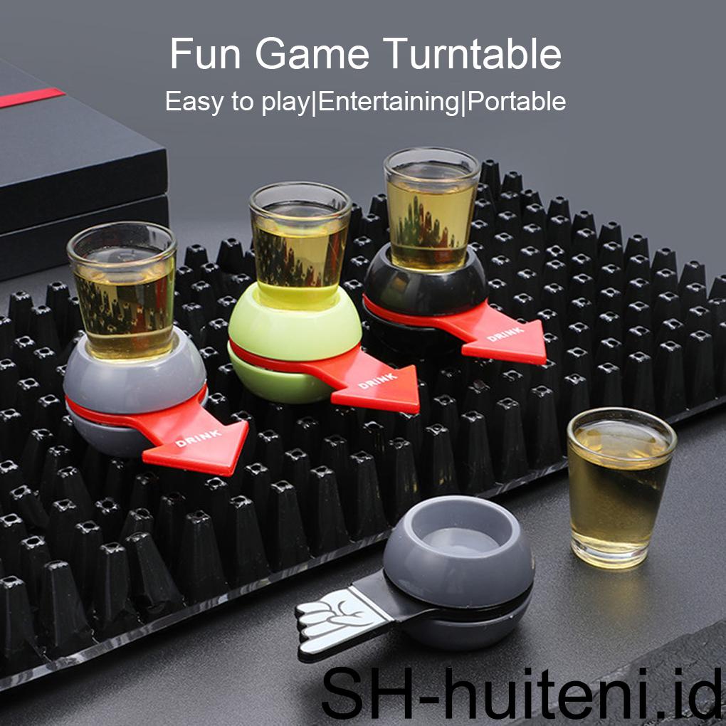 Home Bar Pub Portable Minuman Anggur Meja Putar Perjamuan Pemegang Cangkir Minuman Rotatable Pointer Minum Permainan Alat Perlengkapan Pesta