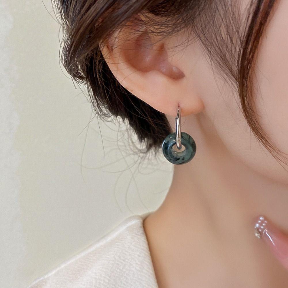 Mxbeauty Korea Ear Studs Party Hitam Trendi Elegan Paduan Aksesoris Telinga Sederhana Geometris Ear Buckle