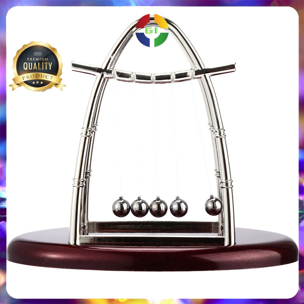 Pajangan Meja Balance Ball Pendulum Newton Model Arched M Brown