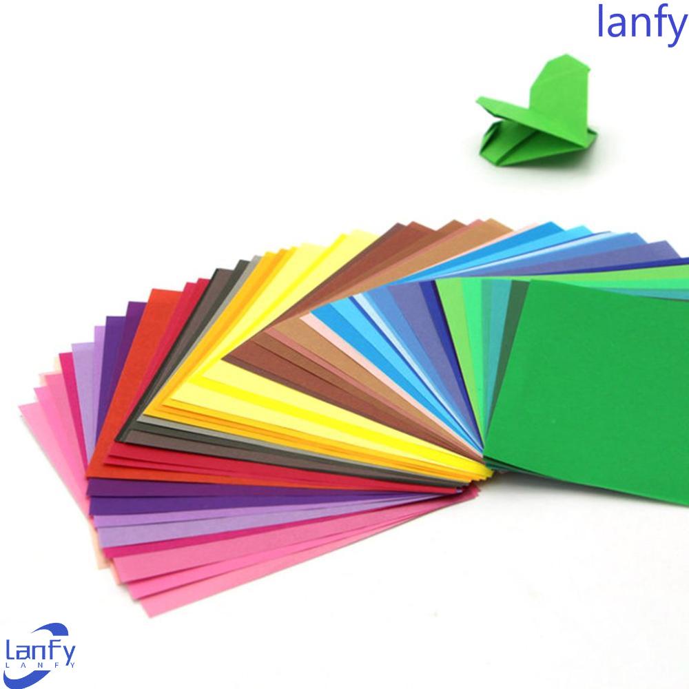Lanfy Craft Paper Kertas Kartu Persegi Multi Guna Warna Solid Handmade Untuk Anak Origami