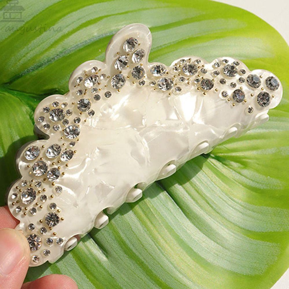 Agustina Cakar Rambut Kristal Kreatif Temperamen Elegan Bunga Mutiara Manis Ponytail Holder Hadiah Untuk Gadis Fashion Bulang Zirkon Korea Hiu Klip