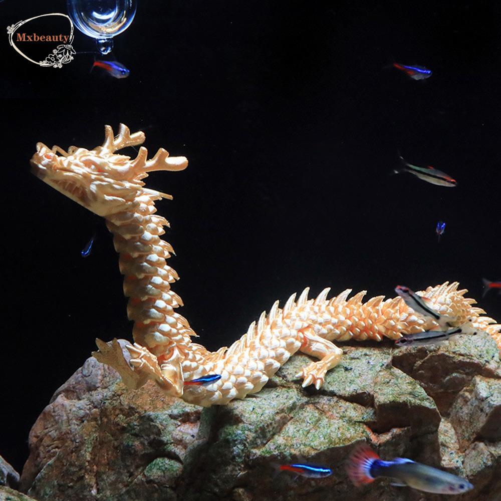 Mxbeauty Simulasi Naga Cina Kerajinan Dekorasi Rumah Kantor Perlengkapan Bawah Air Model Mainan Aquarium Ikan Tangki Fleksibel Ornamen Mainan Lansekap Dekorasi