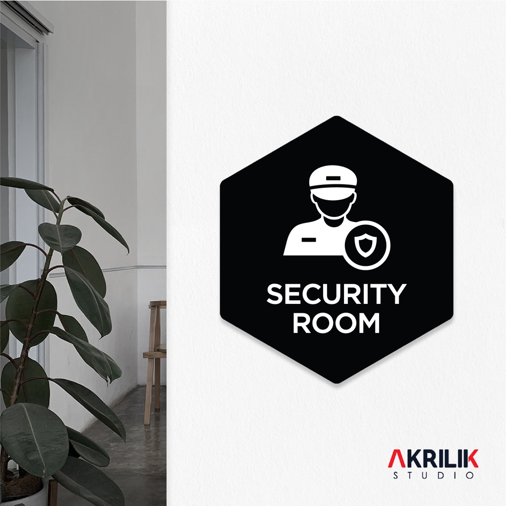 

Sign Board Akrilik Security Room Papan Acrylic Signage Tempel Dinding Tulisan Label