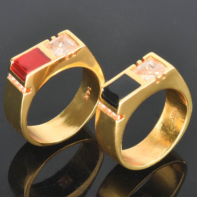 Goldkingdom Aksesoris Perhiasan Fashion Ready Stock Cincin Geometris Emas Bertatahkan Berlian Putri Engagement Ring.