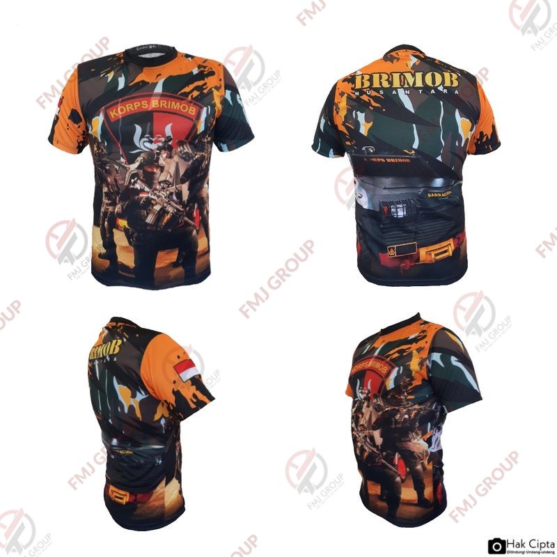 Kaos Dry Fit BRIMOB / Kaos Jersey KORPS BRIMOB Full Print - DryFit I1