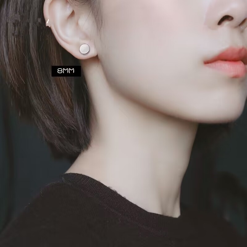 1 Pc Punk Baja Titanium Pria Dan Wanita Magnet Kuat Magnetic Ear Stud Non Piercing Anting Anting Palsu Hadiah Untuk Pacar Perempuan Kekasih Perhiasan