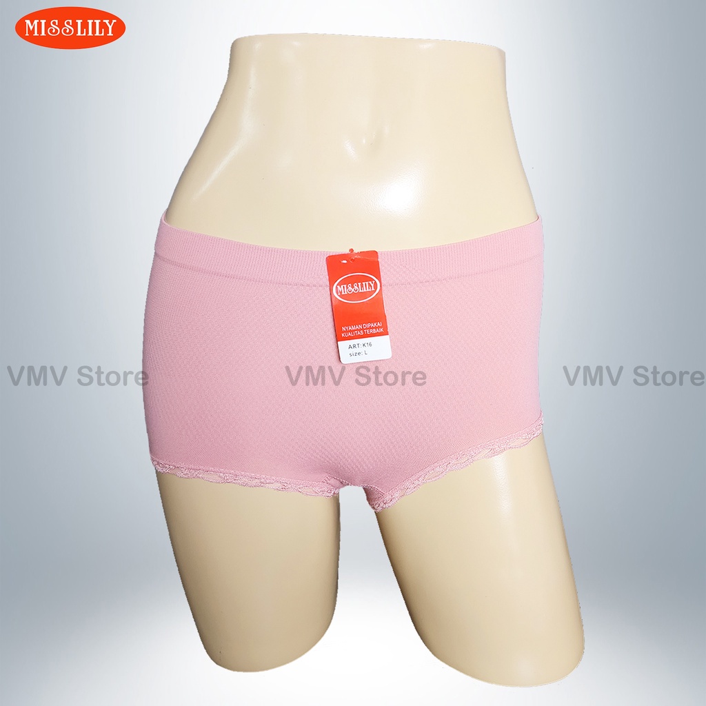Celana Dalam Wanita Renda Rajut Misslily K 16 Seamless High Waist Cd Perempuan Dewasa Extra Comfort 