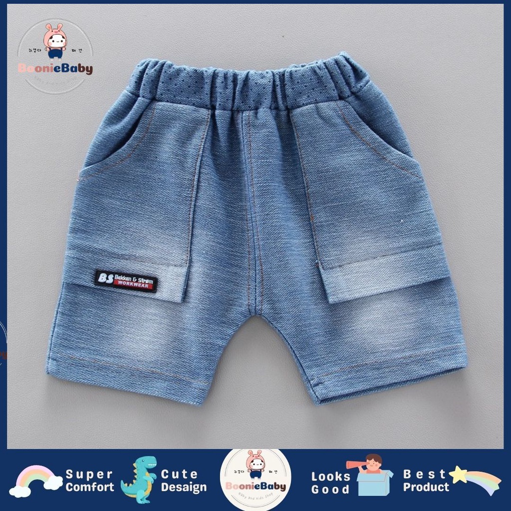 boonie SET KEMEJA ALFON BEAR 212 EBV Setelan Kemeja Bayi Laki-laki Lengan Pendek celana softdenim