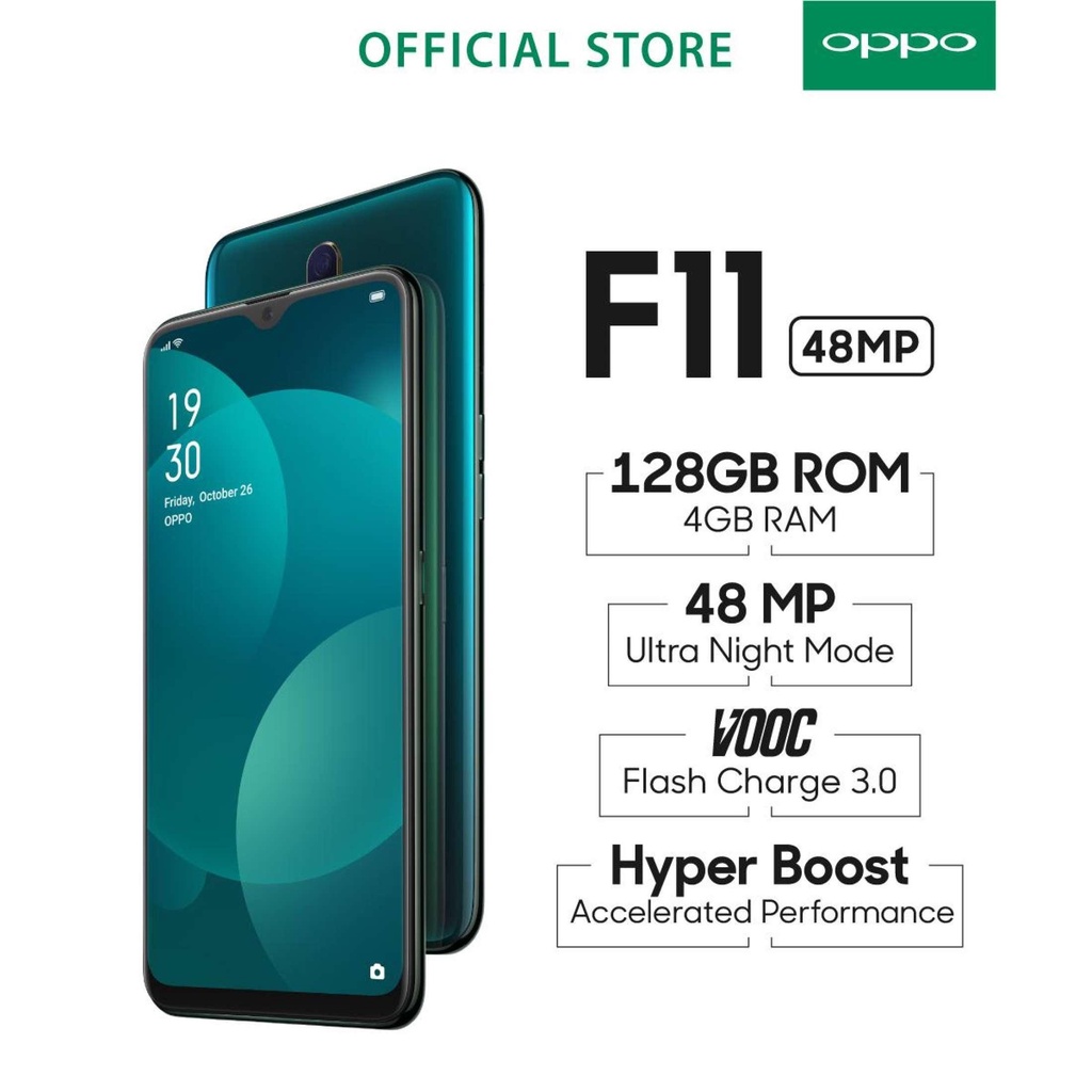 OPPO F11 SMARTPHONE 6GB/128GB 48 MP Ultra Night Mode Camera BARU - GARANSI