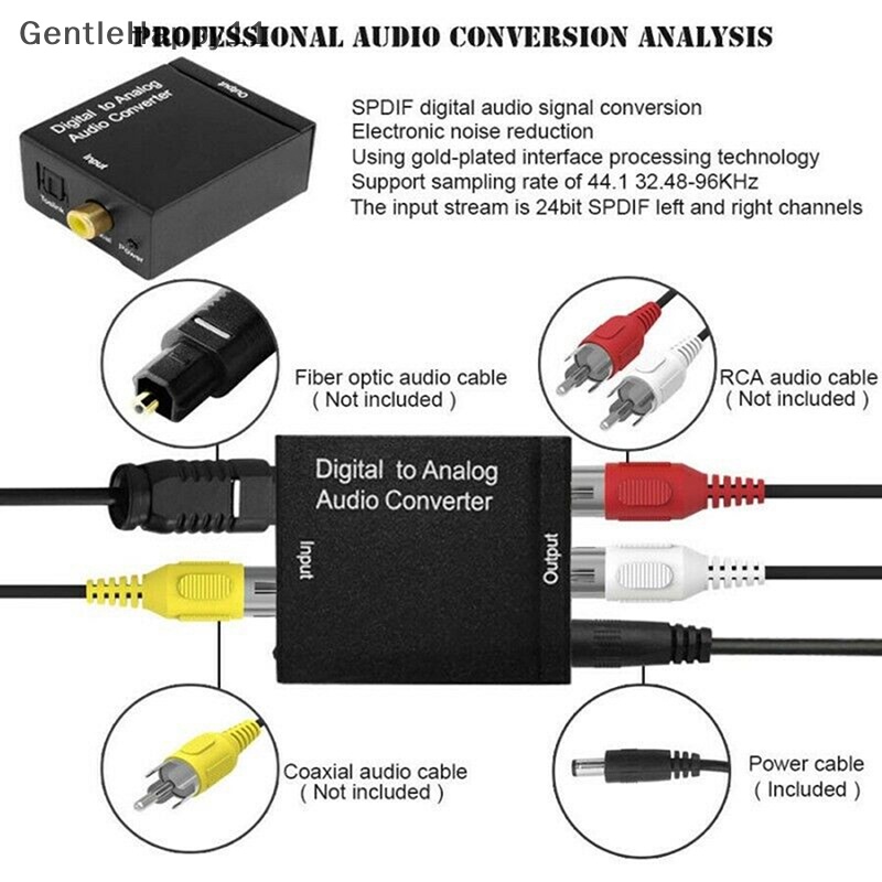 Gentlehappy Optical Toslink Digital to Ana Audio Converter Adapter RCA L/R id