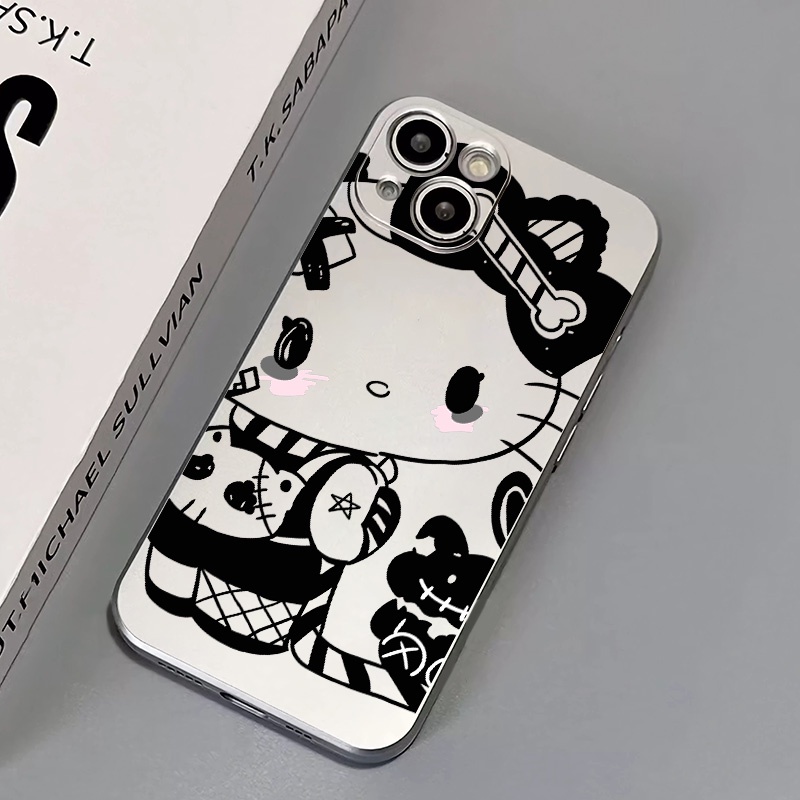 IPHONE Soft Phone Case Kompatibel Untuk Iphone14 13 12 11 Pro XS Max XR X8 7 6S Plus Mini Casing Kucing Lucu Electroplate TPU Silikon Shockproof Cover