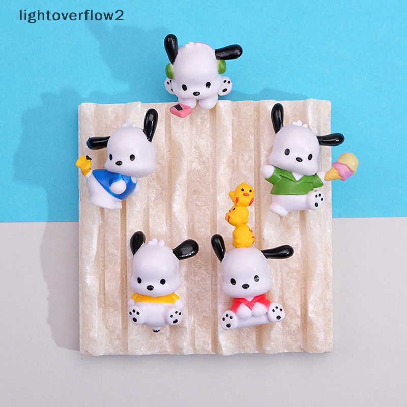 [lightoverflow2] 5pcs/set Kawaii Sanrios Anime Pochacco PC Dog Ornaments Q Version Gacha PVC Angka DIY Patch Aksesoris Boneka Hadiah [ID]