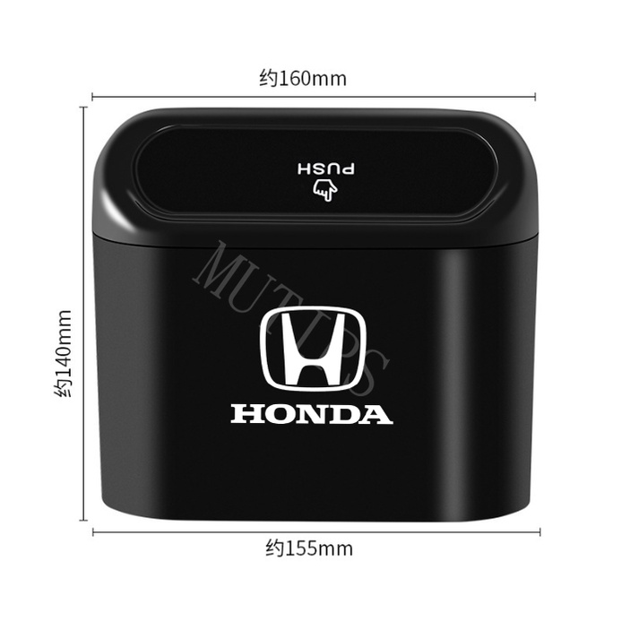 Tempat Sampah Mini Portable Mobil Honda Gantung Tutup Flip Dustbin Back Seat Waterproof ABS Storage Box Organizer Untuk HRV BRV Accord Mobilio WRV Brio City Civic CRV Odyssey Freed Jazz