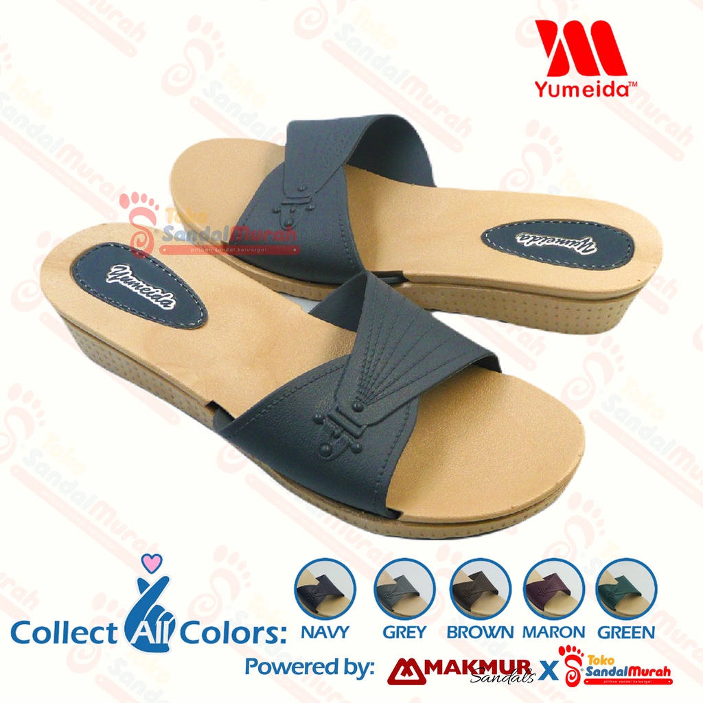 Toko Sendal Murah - Sandal Slop Uk 36 - 41 / Sandal Wedges Wanita Dewasa / Sandal Fashion Ibu - Ibu / Sandal Slop Wedges Terbaru [Toko Sendal Murah Yumeida 23011 L]