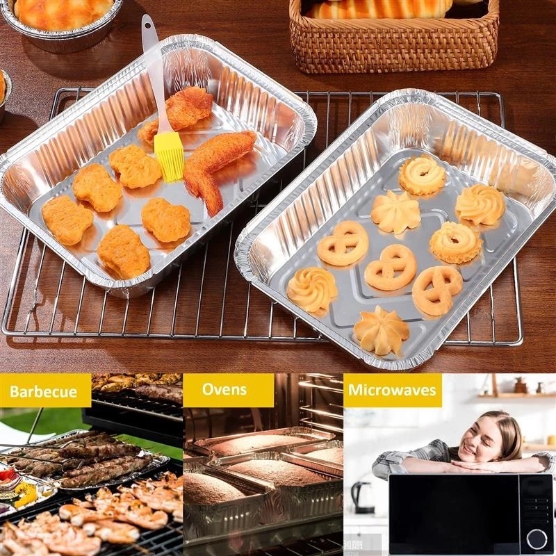 [Unggulan] 5/10pcs Wadah Tempat Makanan Masak Buah Tart Telur Kue Baking Cup Air Frying Pan Oven Steamer Liner Tahan Minyak Anti Lengket Nampan Kukus Ikan BBQ Aluminium Foil Kaleng Kotak