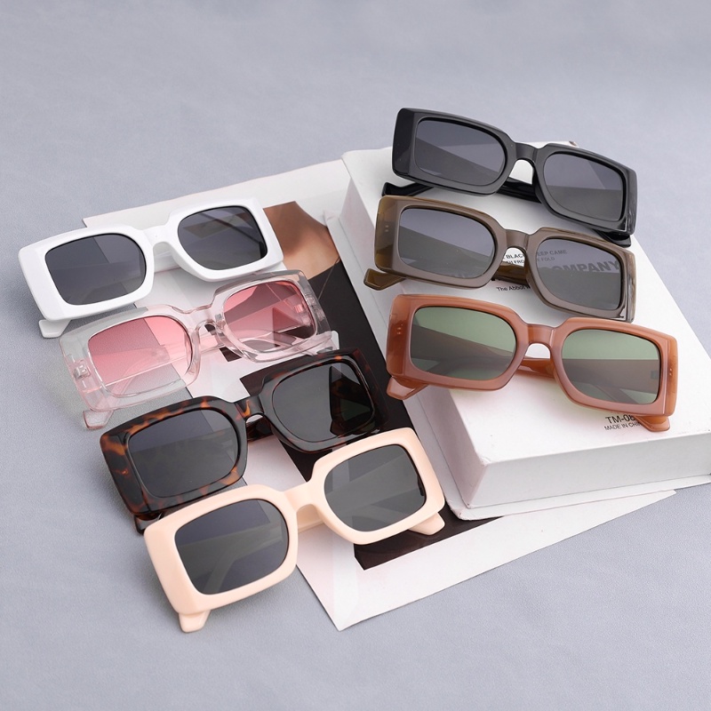 Vintage Square Frame Candy Color Sun Glasses/Kacamata Perlindungan UV Hip-Hop Populer Keren/Kacamata Pria Wanita Fashion Trendy Untuk Mengemudi Perjalanan Memancing