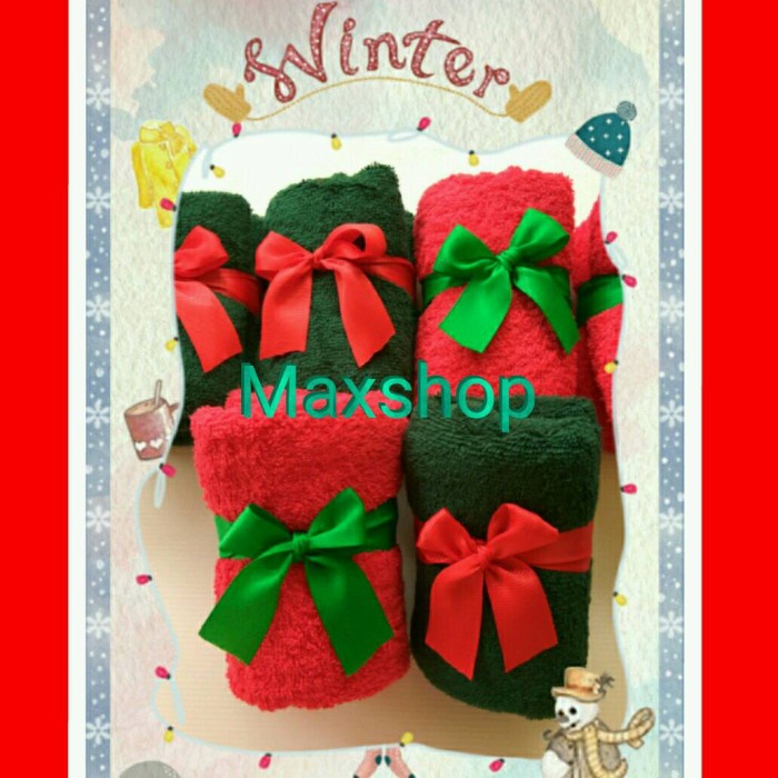 

ARS04 Handuk Souvenir Natal / Bingkisan Natal / Merry Christmas - 30x30 cm, Plastik
