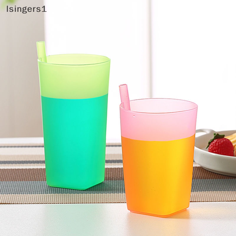 [lsingers1] 1x Kid Anak Bayi Baby Sip Cangkir Dengan Built in Straw Mug Drink Solid Fe AA Ew Boutique