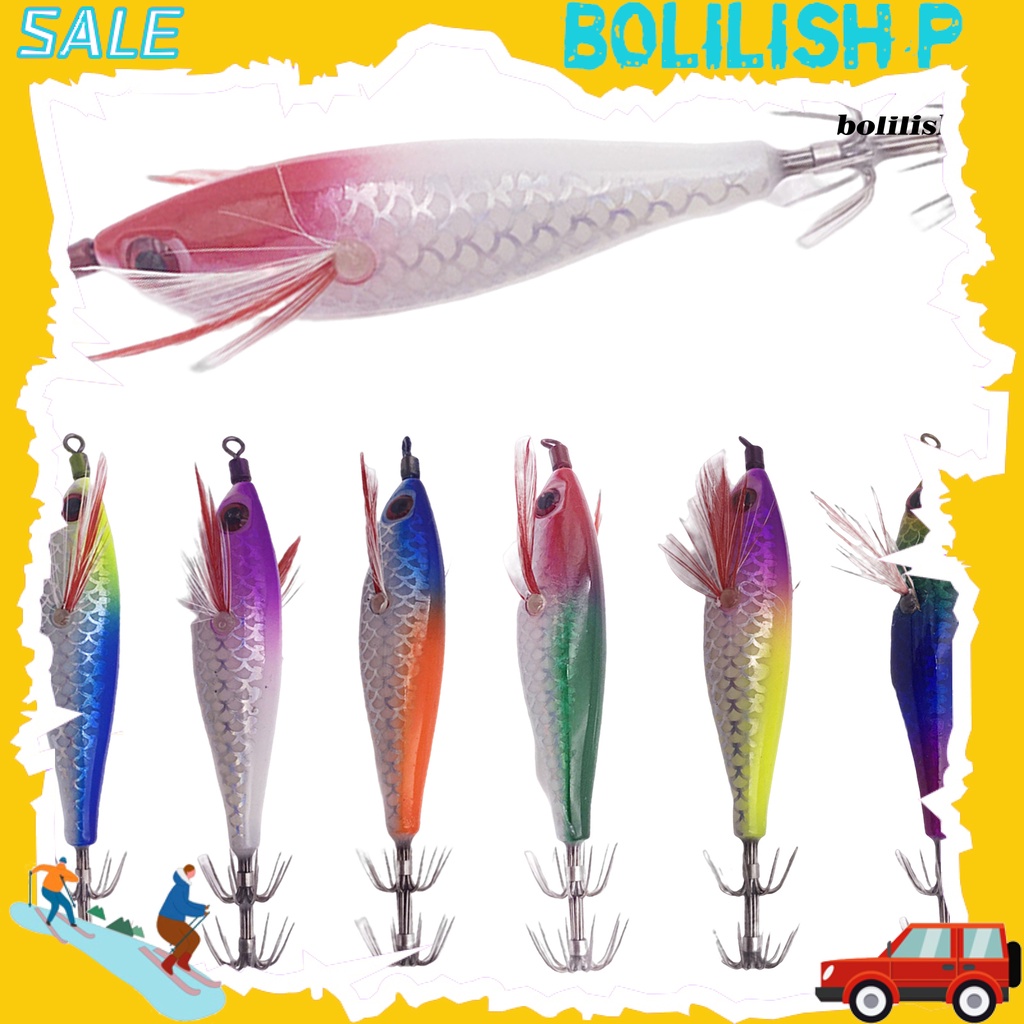 Bo-5g/8cm Umpan Udang Kayu Luminous Realistis Mata Ikan Kait Tajam Warna Cerah Hidup Memancing Universal Cumi Kait Jigging Umpan Udang Buatan Wobblers Untuk Memancing Di Laut