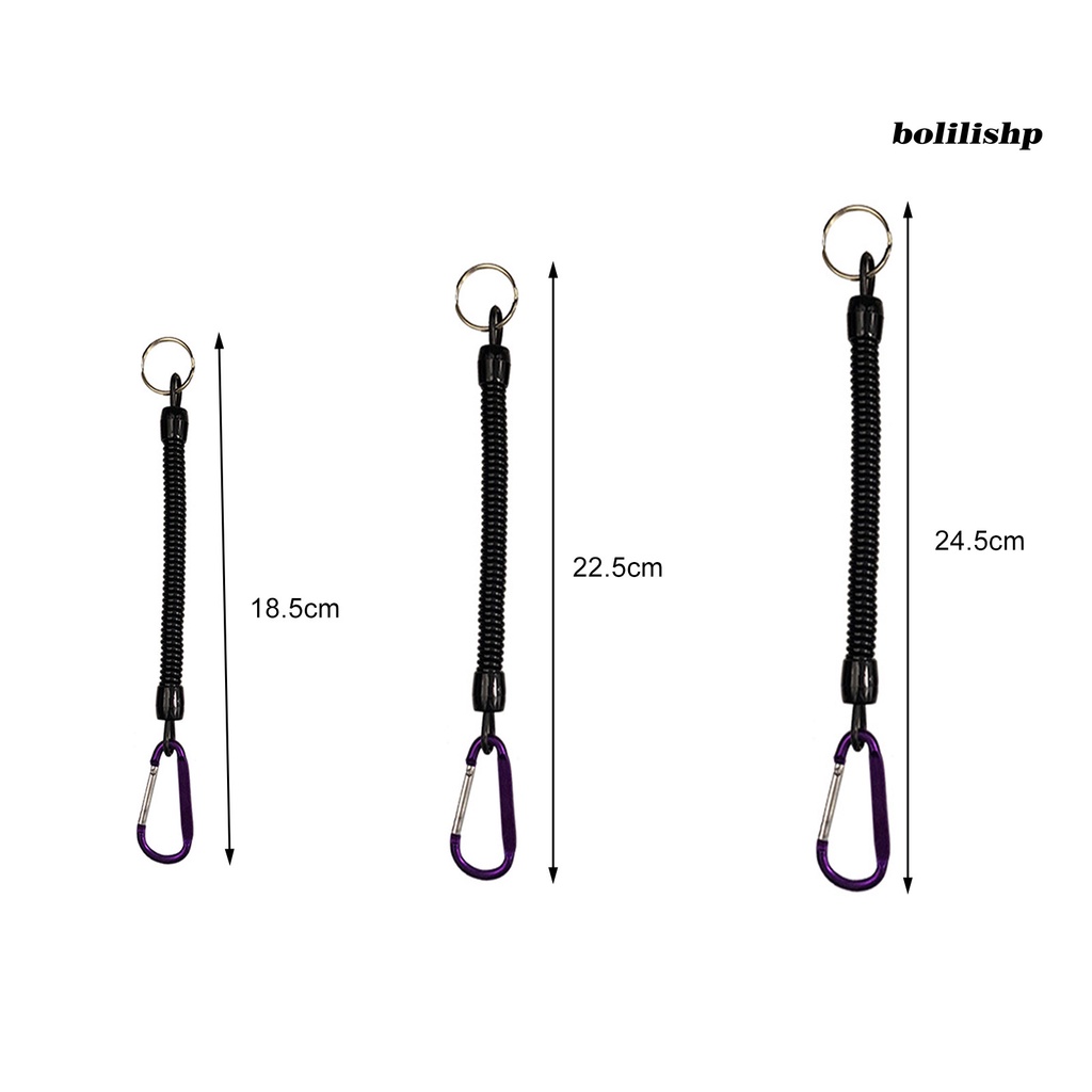 Bo-anti Hilang Tali Ditarik Elastis Dengan Keyring Carabiner Multifungsi Anti-Pencurian TPU Digulung Musim Semi Memancing Anti-lost Safety Lanyard Perlengkapan Luar Ruangan