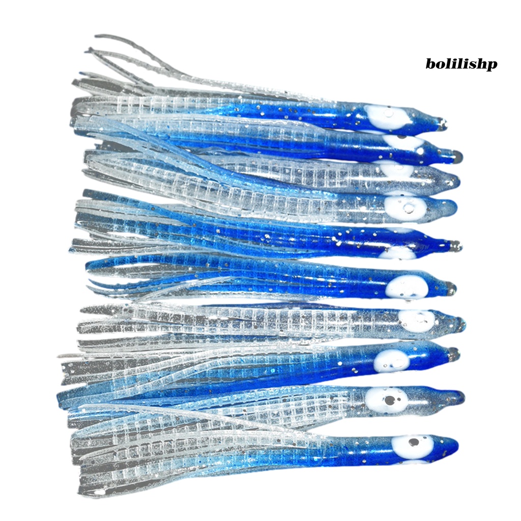 Bo-10pcs 7cm Umpan Pancing Realistis Fisheye Luminous Simulasi Menggoda Angling Lembut Jarum Karet Bercahaya Gurita Umpan Memancing Luar Ruangan