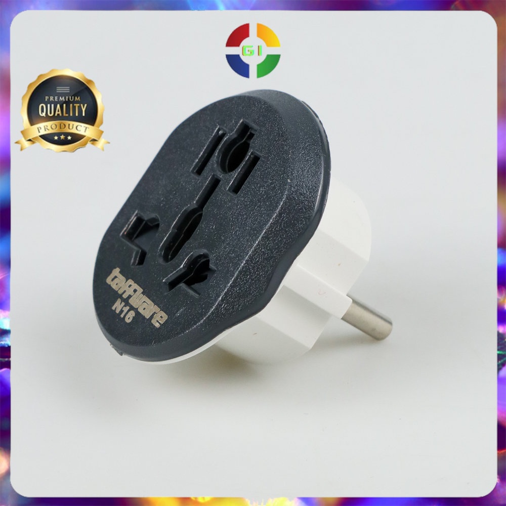 Universal Travel Adapter AU US UK to EU Plug 16A Black