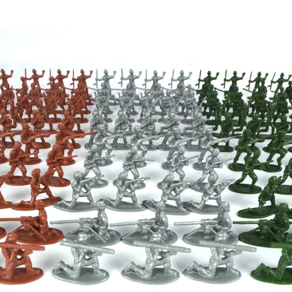 【 ELEGANT 】 Mini Soldiers Models Gadget 100Pcs Sandbox Game Mainan Anak Mainan Hadiah Model Playset