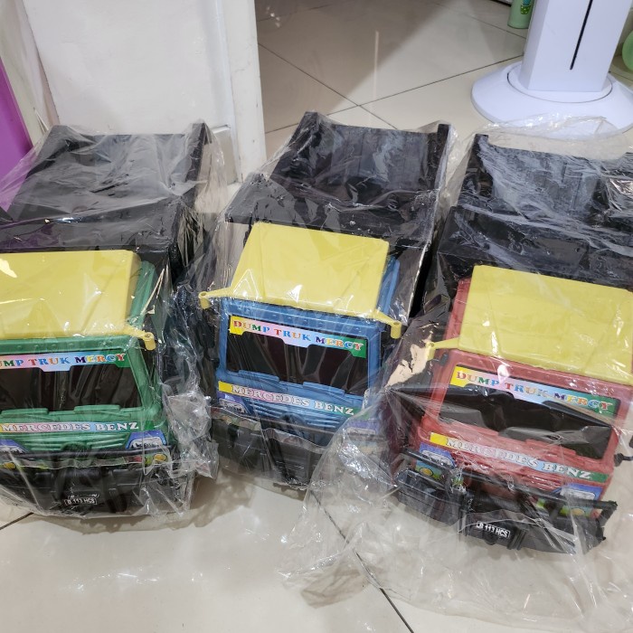 Mainan Anak Mobil Dump Truck Mercy Jumbo Truk Pasir Diecast Murah SNI