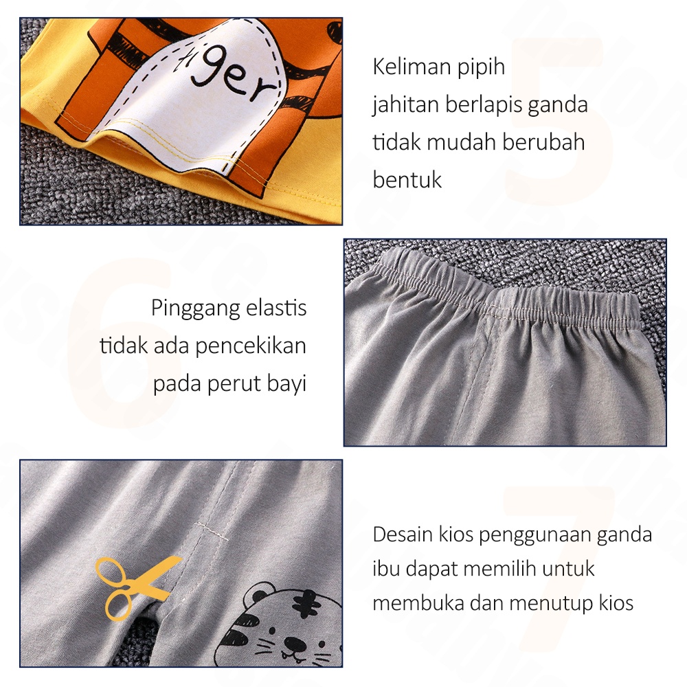 Halo Baby Baju Anak pendek/setelan bayi motif karakter/Piyama Baju Tidur Pendek Jumper Anak