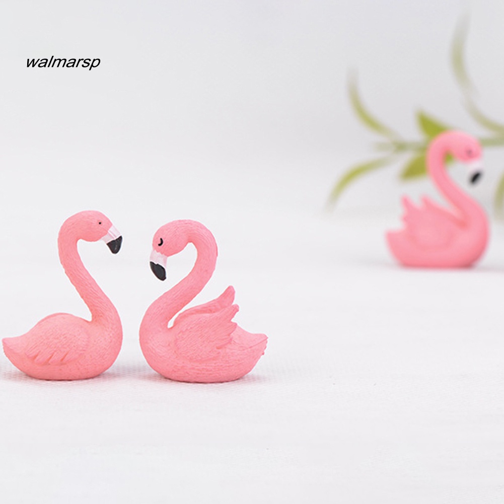 Lap Mini Flamingo Model Patung DIY Miniatur Pemandangan Taman Bonsai Ornamen Hadiah